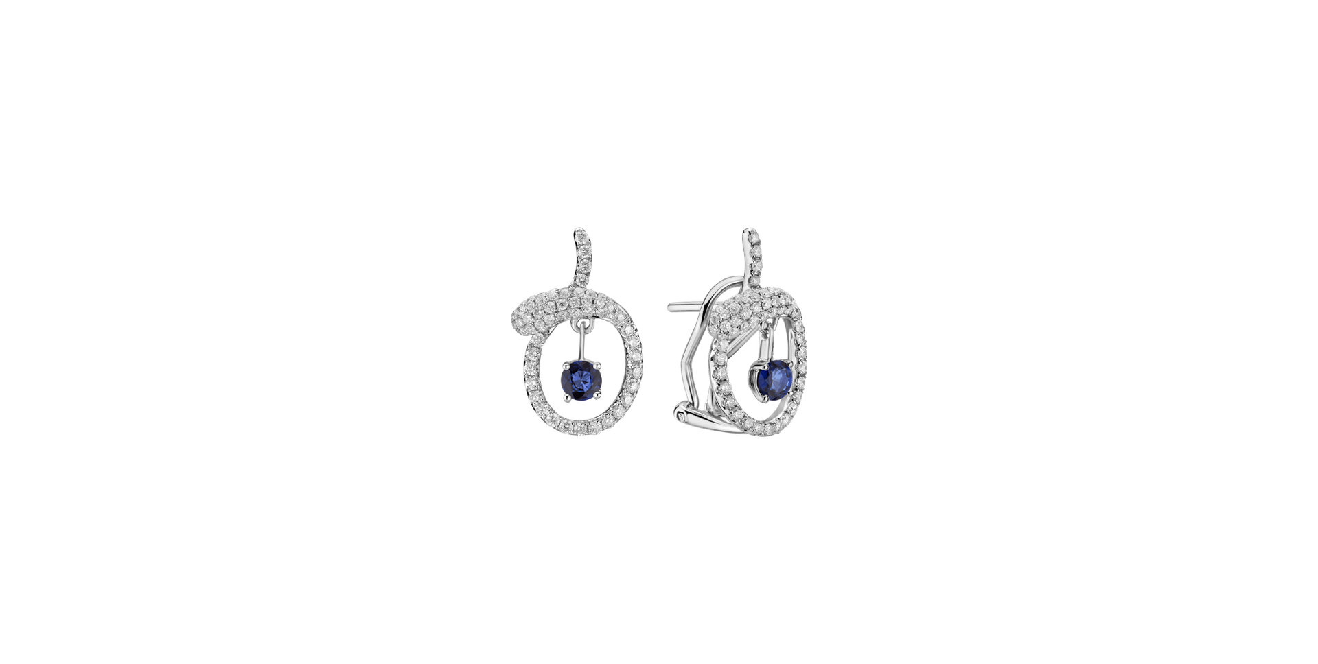 Diamond earrings with Sapphire Khloe