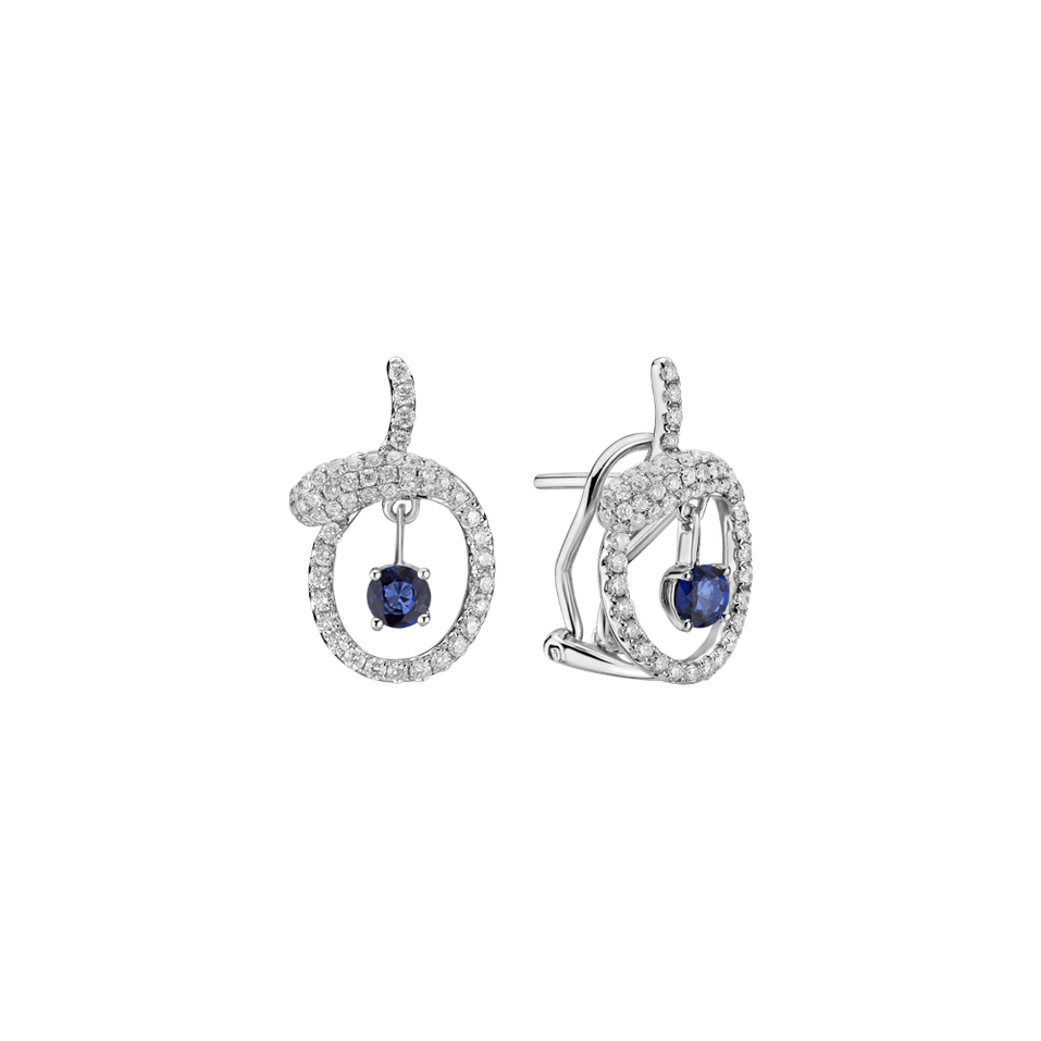 Diamond earrings with Sapphire Khloe