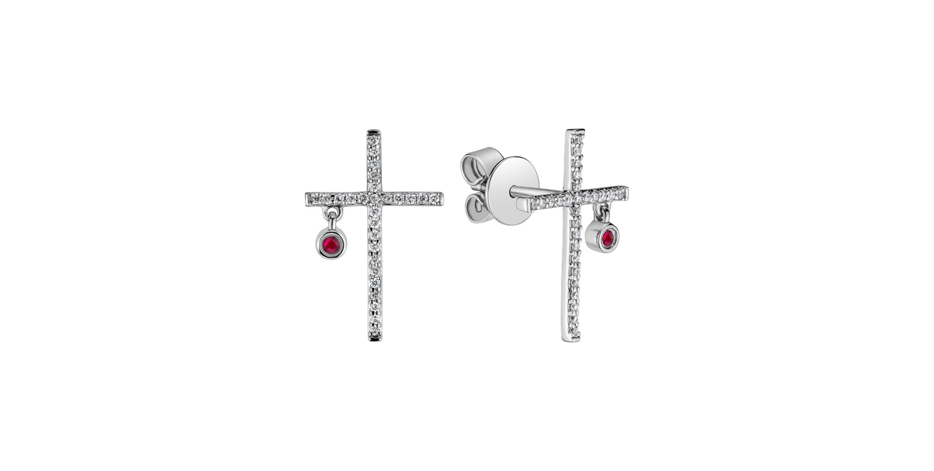 Diamond earrings with Ruby Cristian
