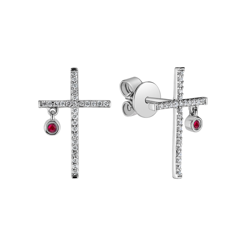 Diamond earrings with Ruby Cristian