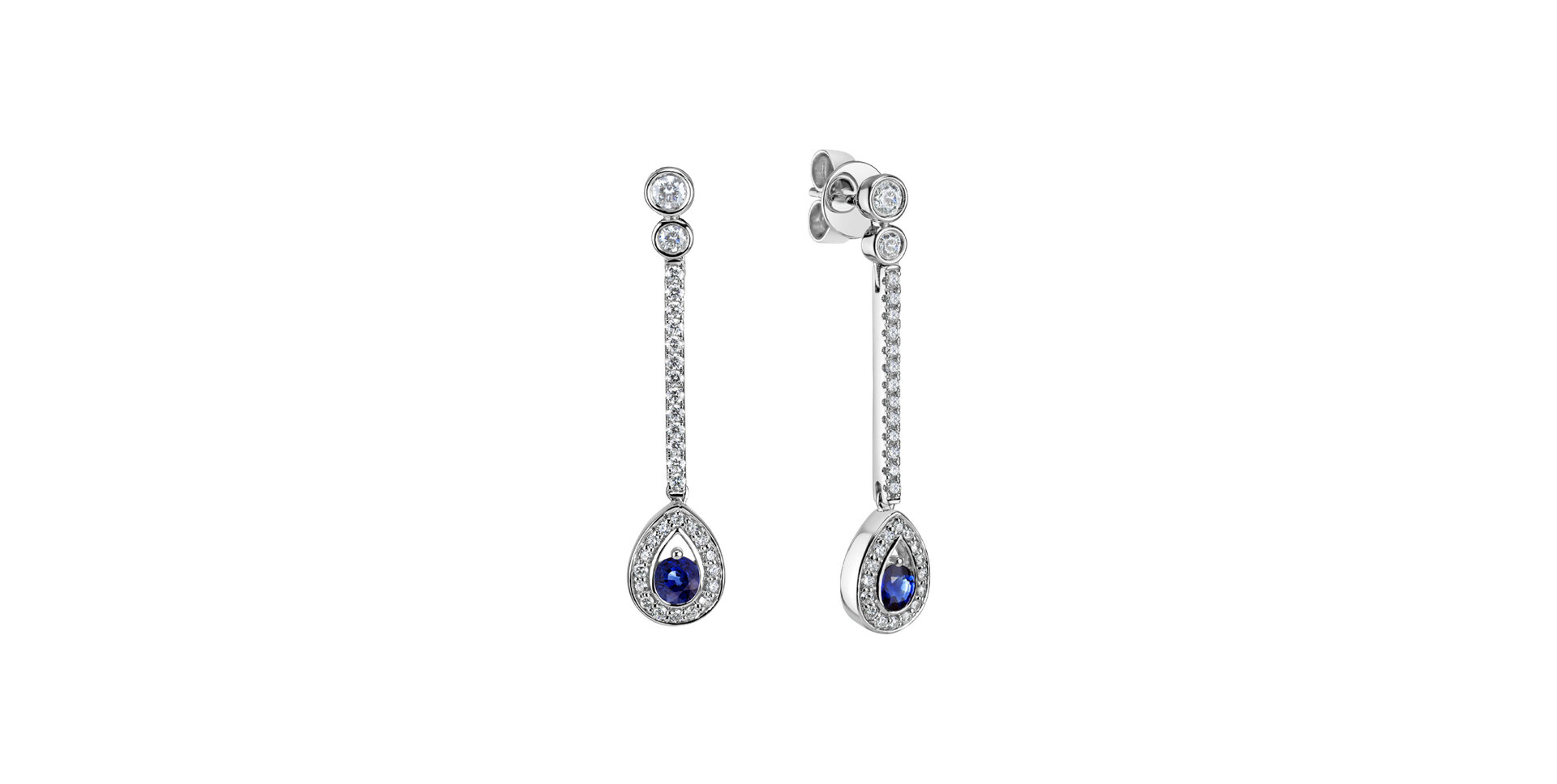 Diamond earrings with Sapphire Glamour Drop