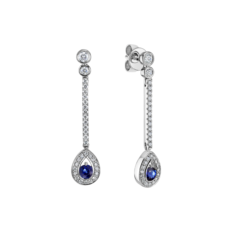Diamond earrings with Sapphire Glamour Drop