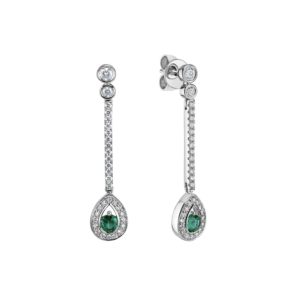 Diamond earrings with Emerald Glamour Drop