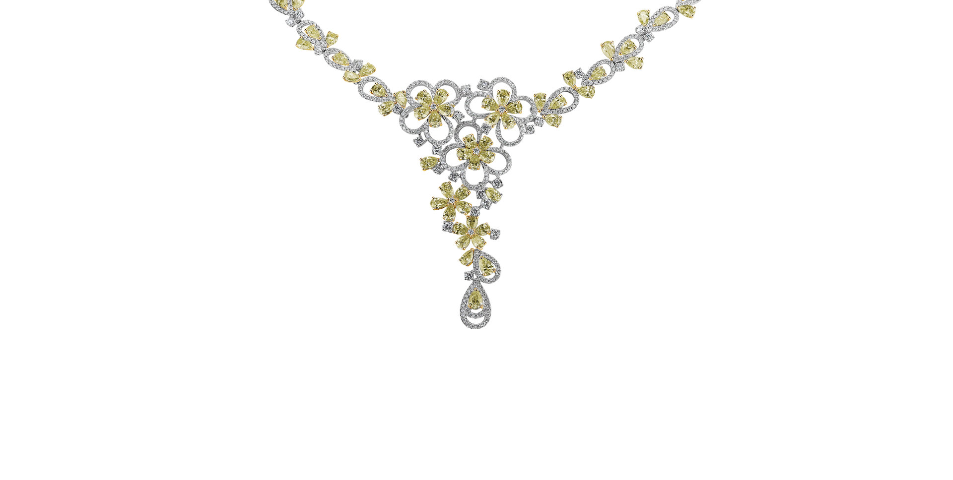 Necklace with yellow and white diamonds Imposant Lady