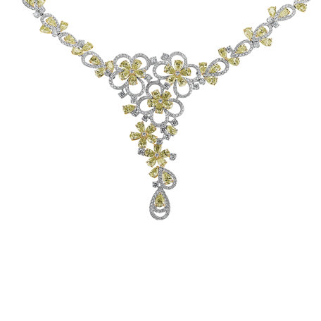 Necklace with yellow and white diamonds Imposant Lady