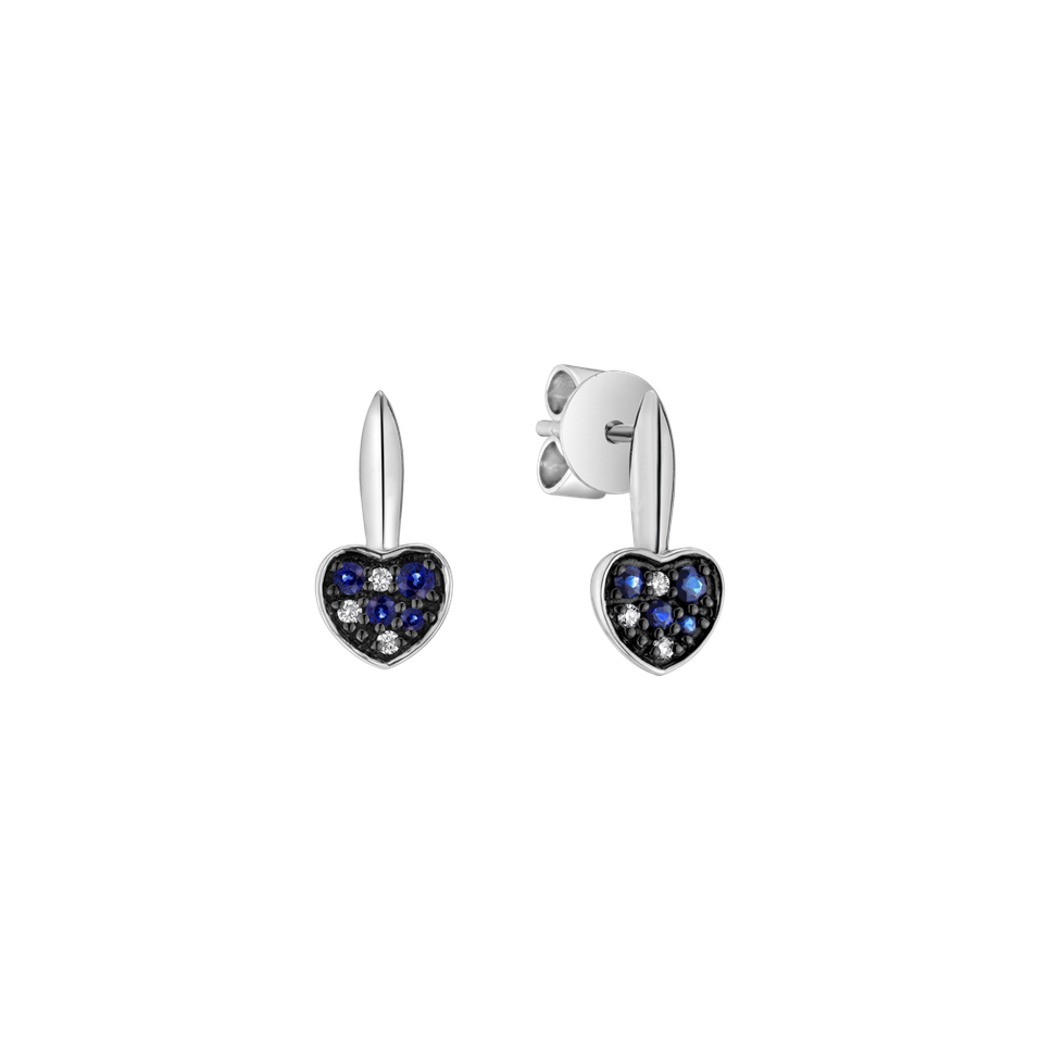 Diamond earrings and Sapphire Love Ray