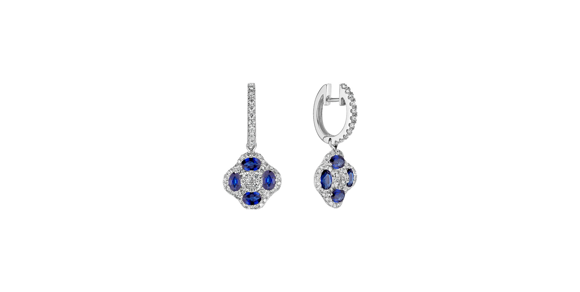 Diamond earrings and Sapphire Sage