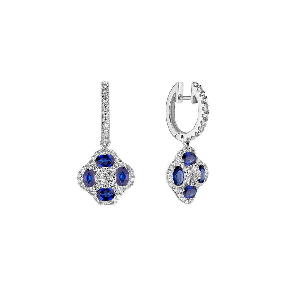 Diamond earrings and Sapphire Sage