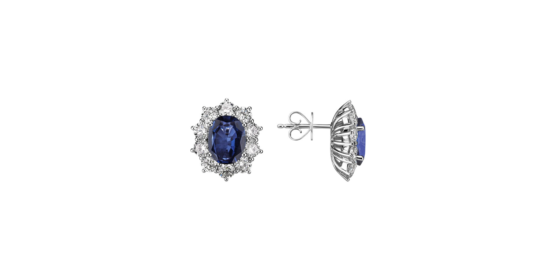 Diamond earrings with Sapphire Moon Witchery