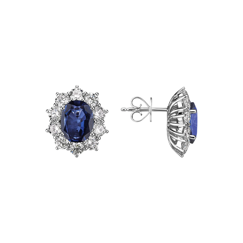 Diamond earrings with Sapphire Moon Witchery