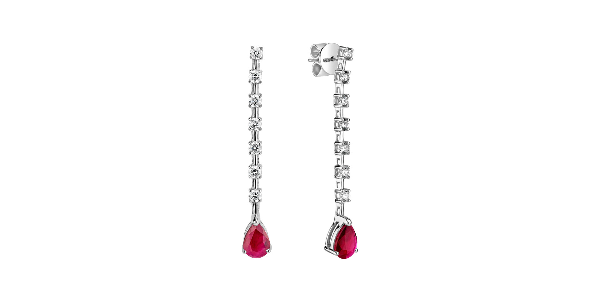 Diamond earrings with Ruby Lila