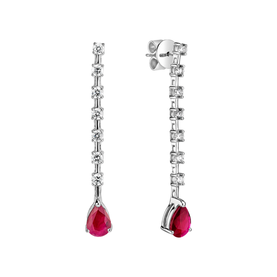 Diamond earrings with Ruby Lila