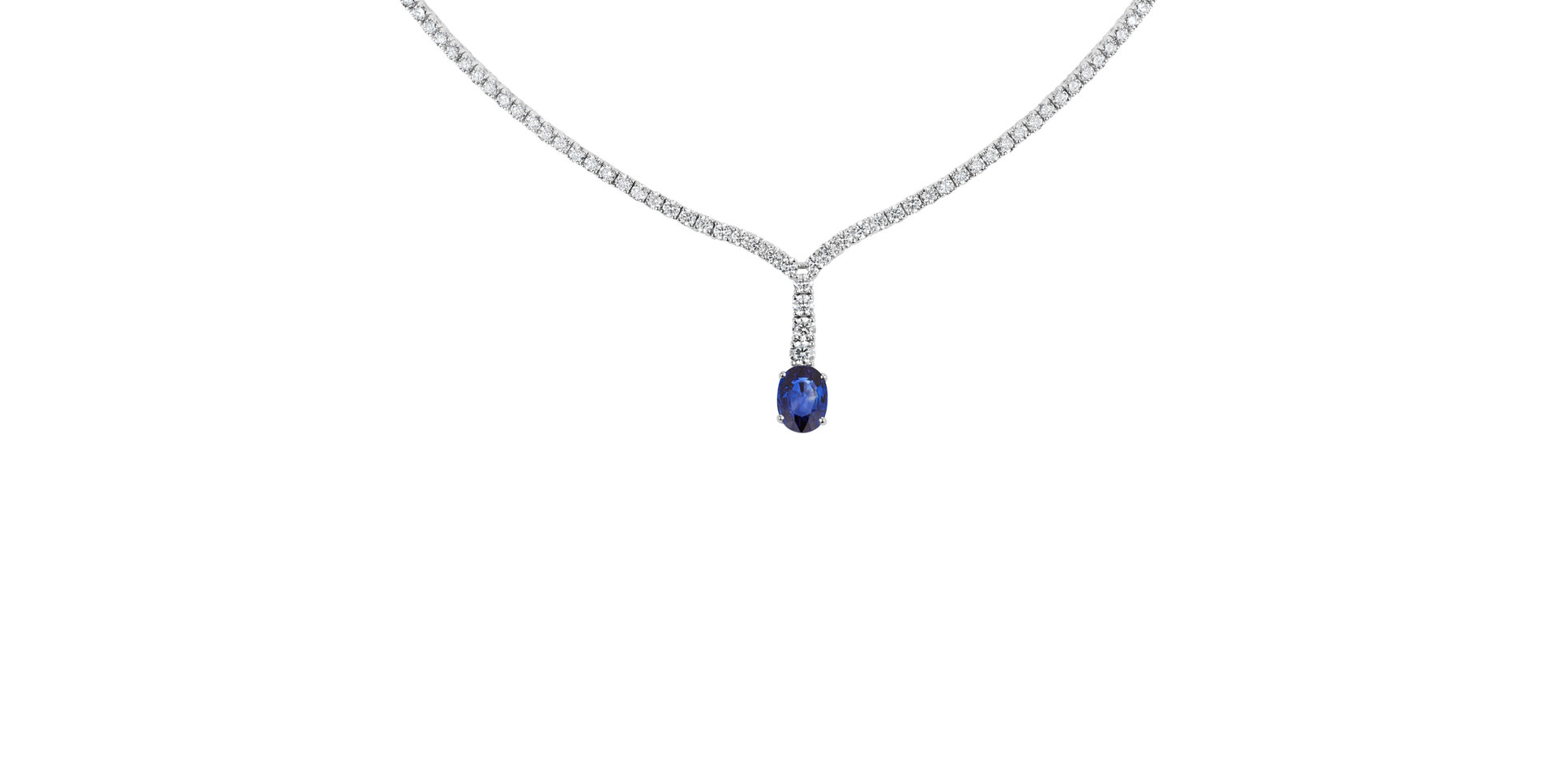 Diamond necklace with Sapphire Blue Grain
