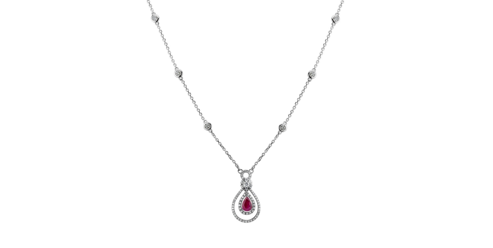 Diamond necklace with Ruby Shine Desire