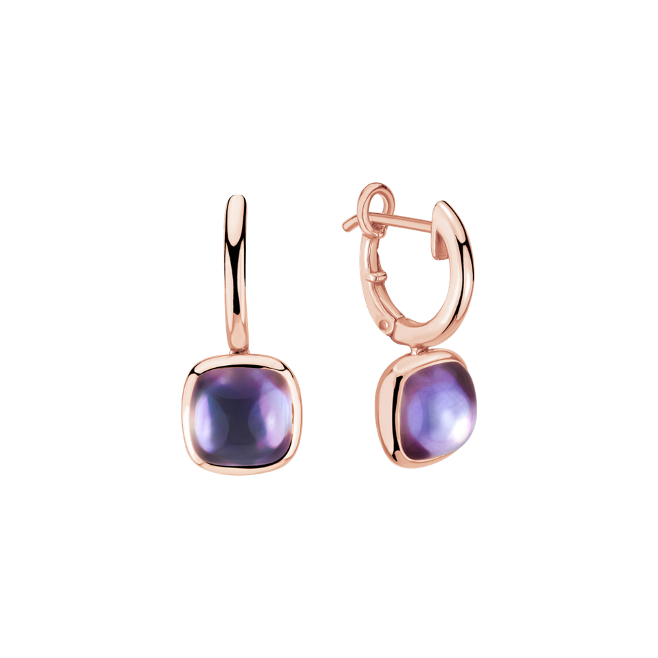Earrings with Amethyst and Pearl Realm of petals