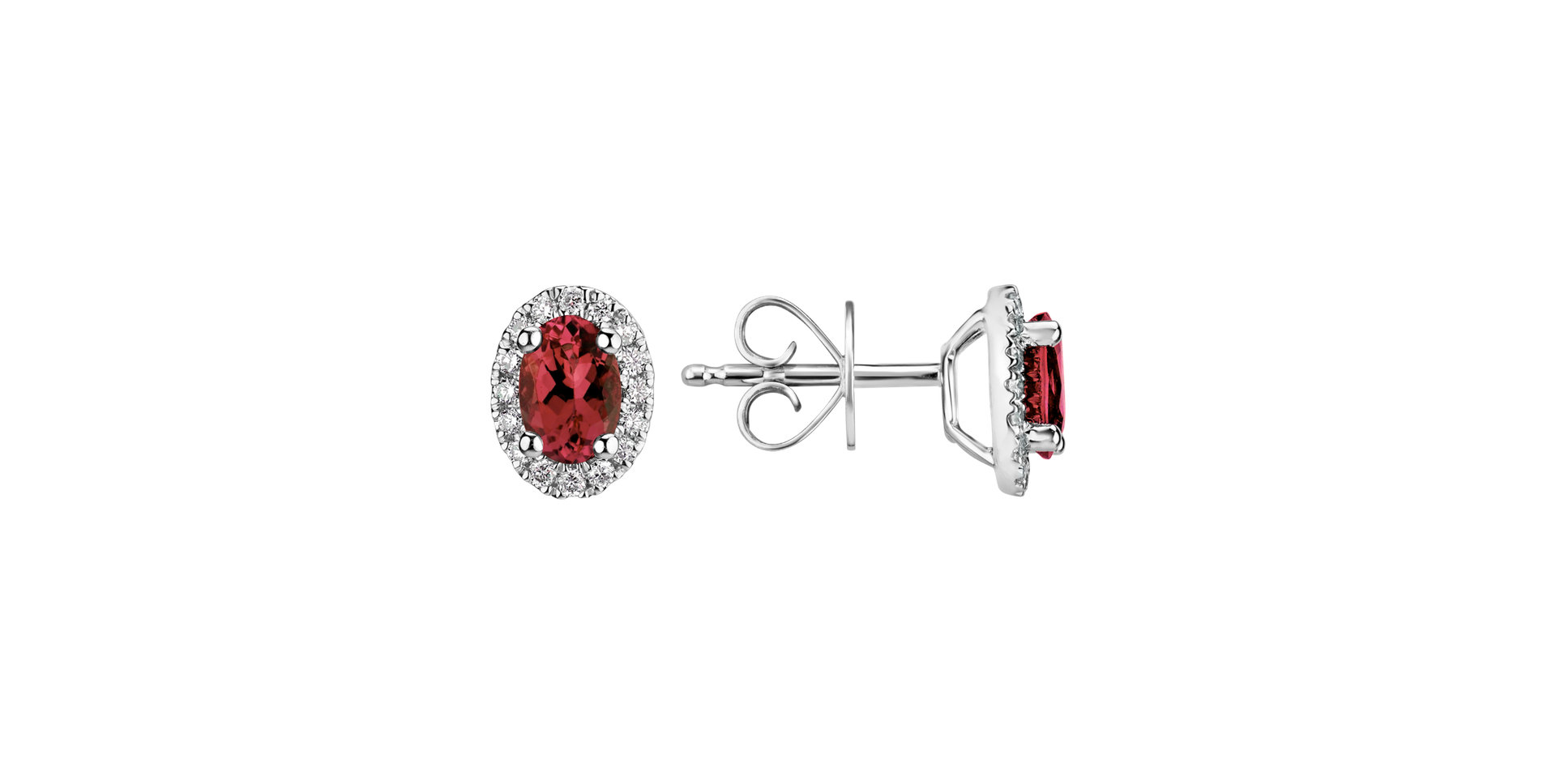 Diamond earrings with Ruby Imperial Allegory