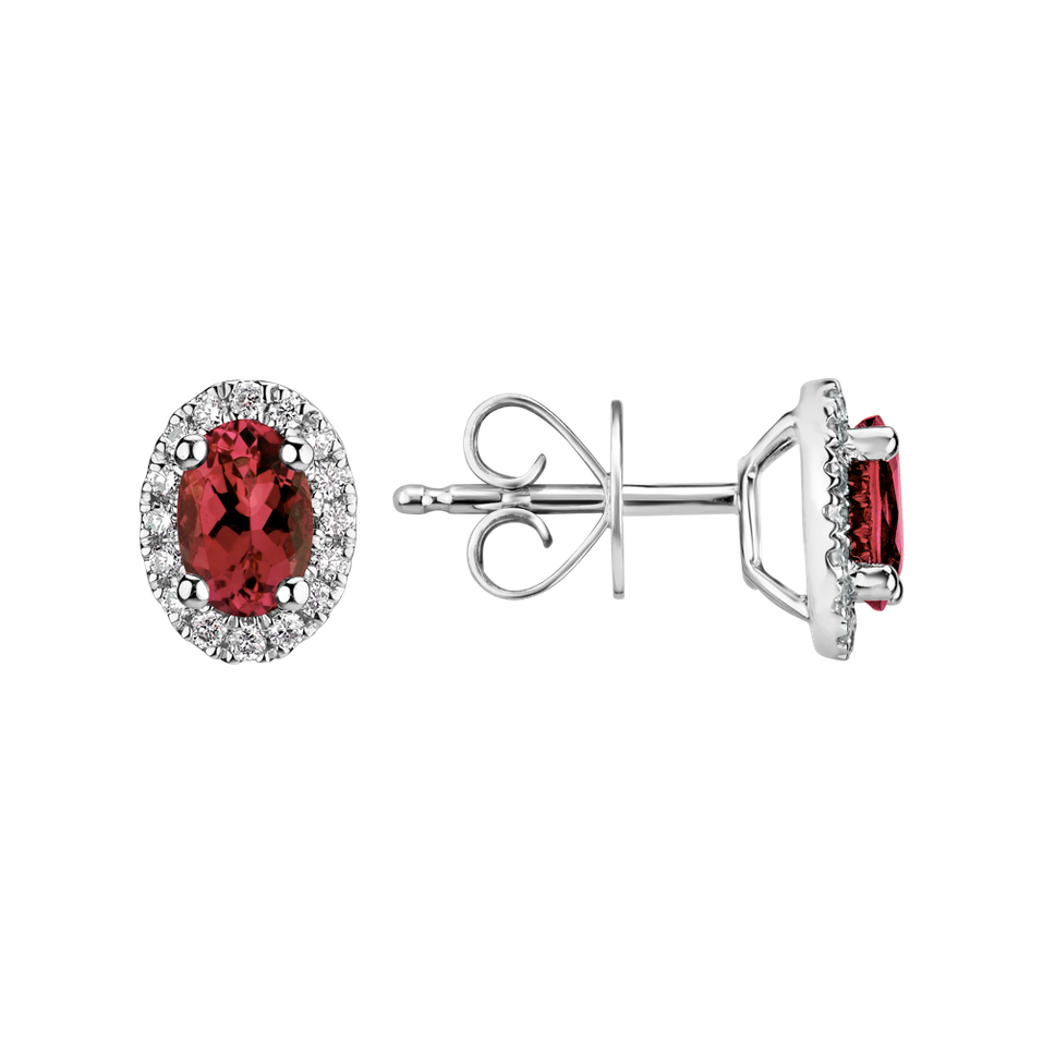 Diamond earrings with Ruby Imperial Allegory