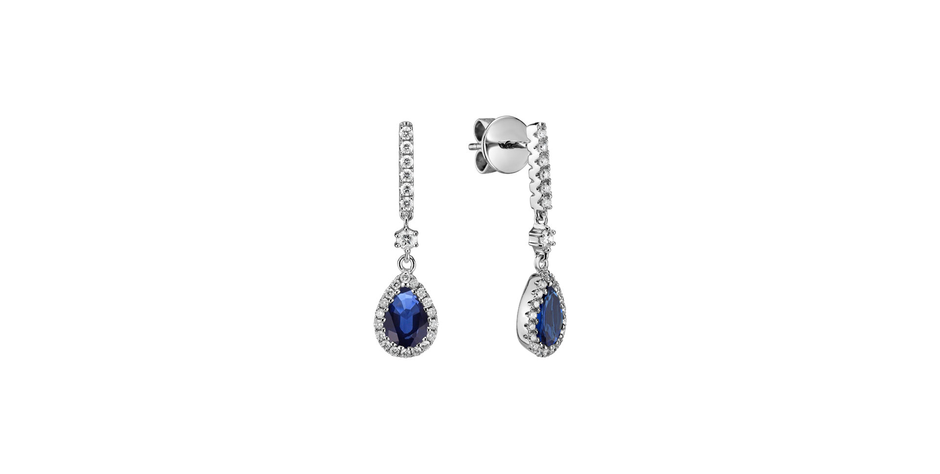 Diamond earrings with Sapphire Adelyn