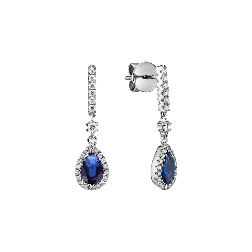 Diamond earrings with Sapphire Adelyn
