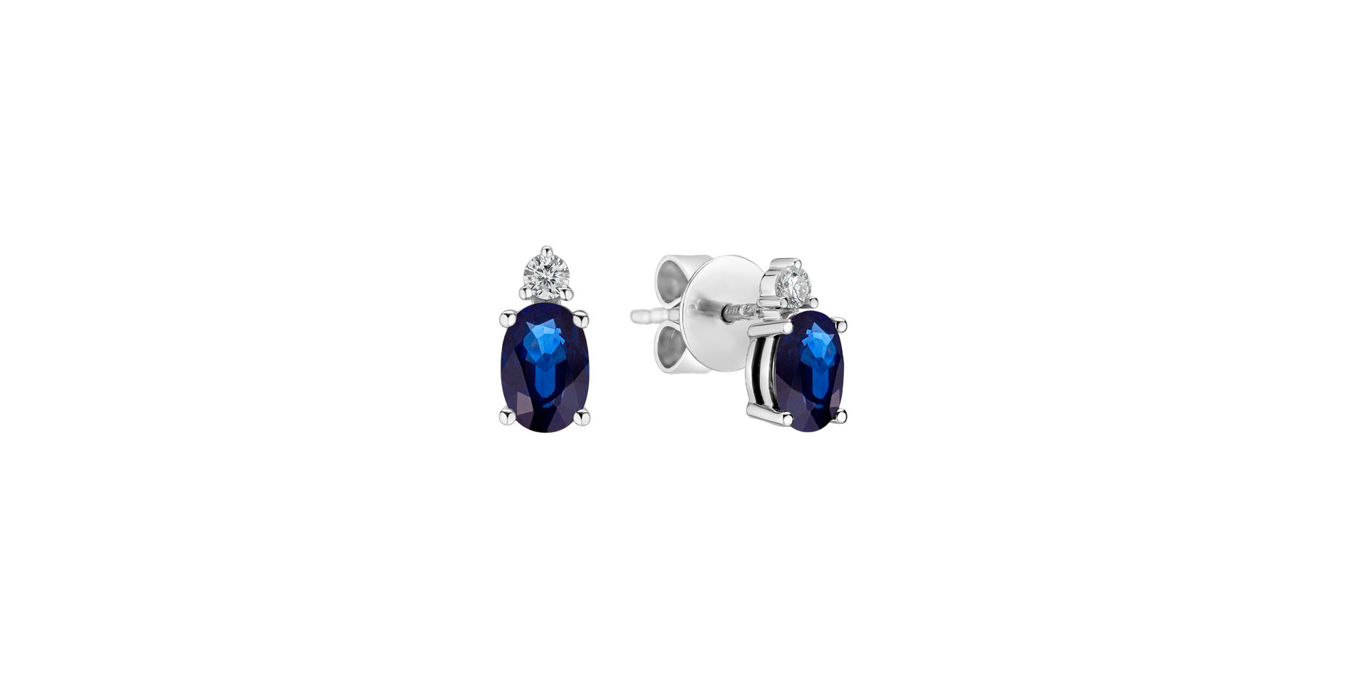 Diamond earrings with Sapphire Fancy Planet