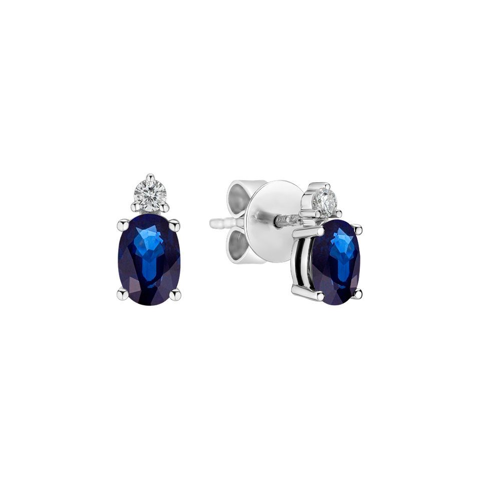 Diamond earrings with Sapphire Fancy Planet