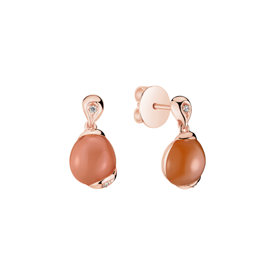 Diamond earrings with Moonstone Magician Dawn