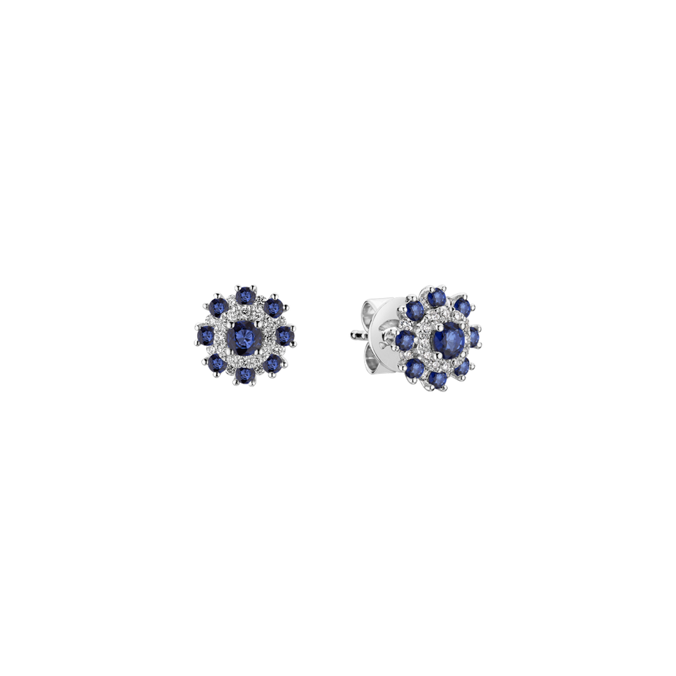 Diamond earrings and Sapphire Euphoria Bloom