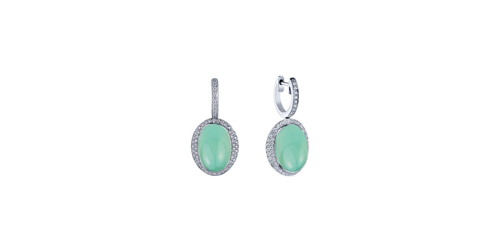 Diamond earrings with Chalcedony Endless Bloom