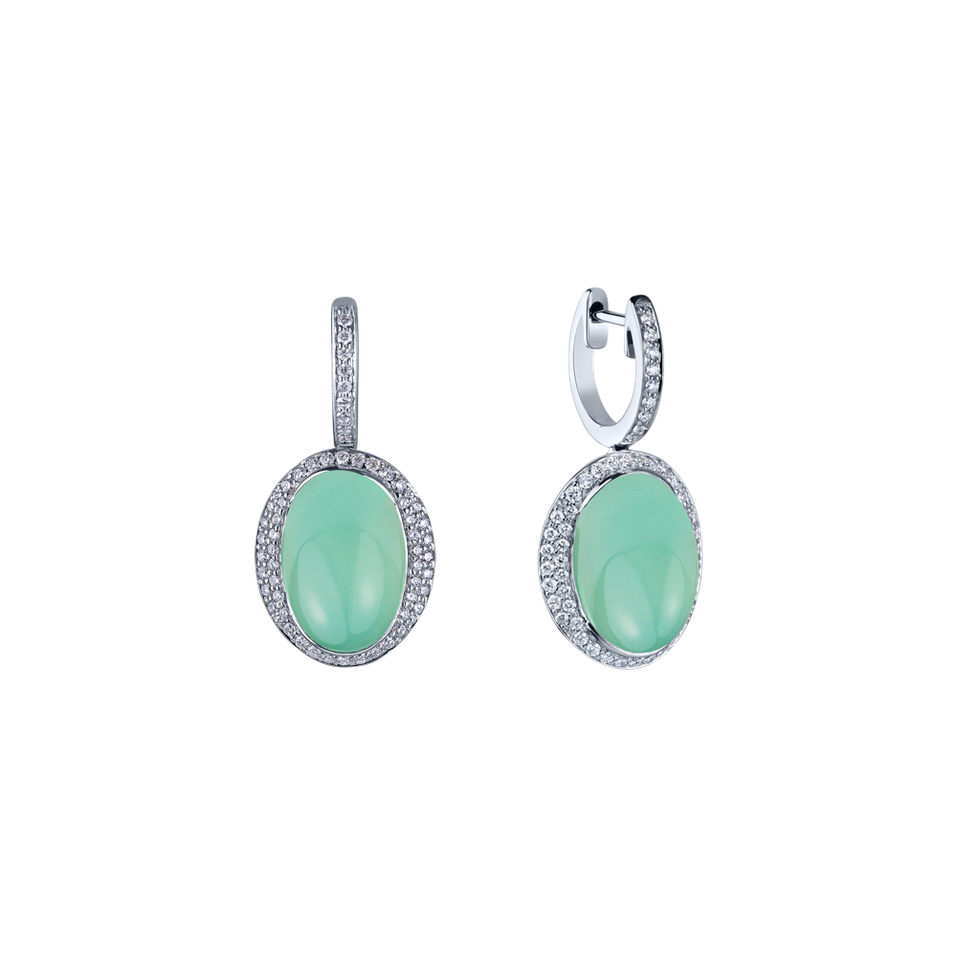 Diamond earrings with Chalcedony Endless Bloom