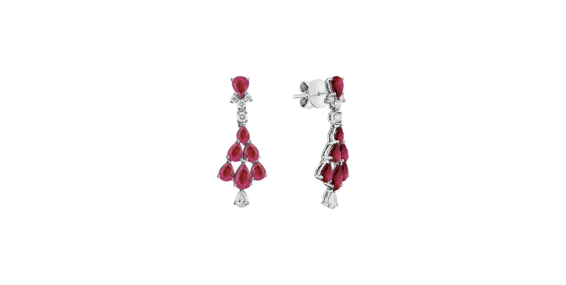 Diamond earrings with Ruby Aristocrat Magic