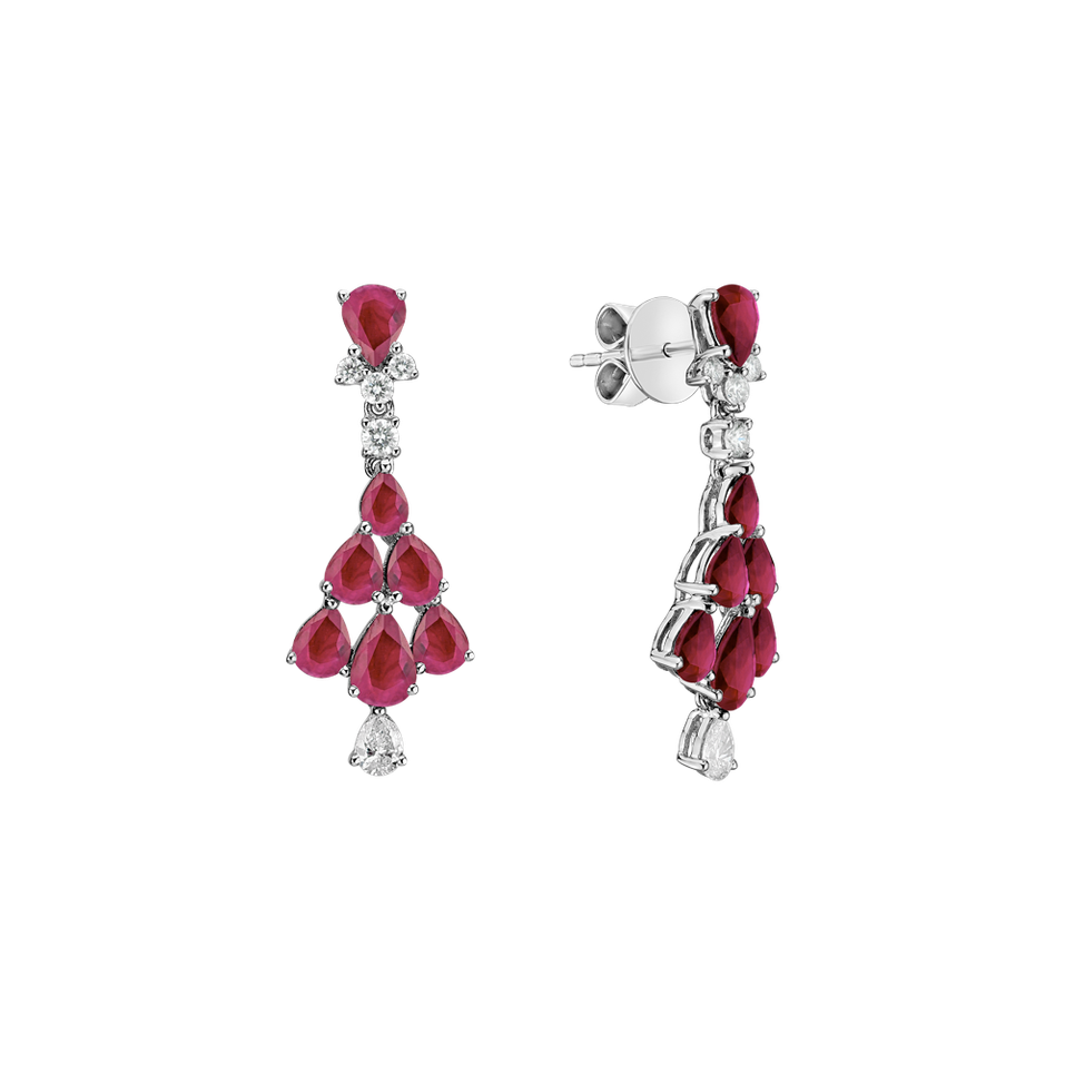 Diamond earrings with Ruby Aristocrat Magic