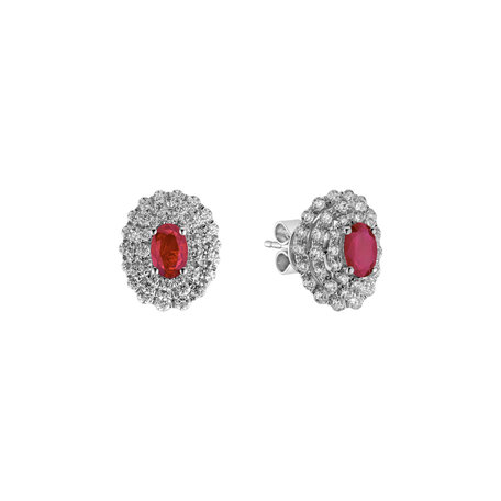 Diamond earrings with Ruby Ruby Passion
