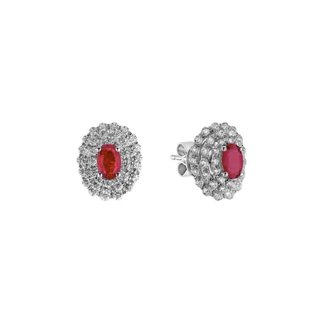 Diamond earrings with Ruby Ruby Passion