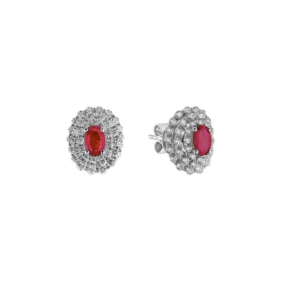 Diamond earrings with Ruby Ruby Passion