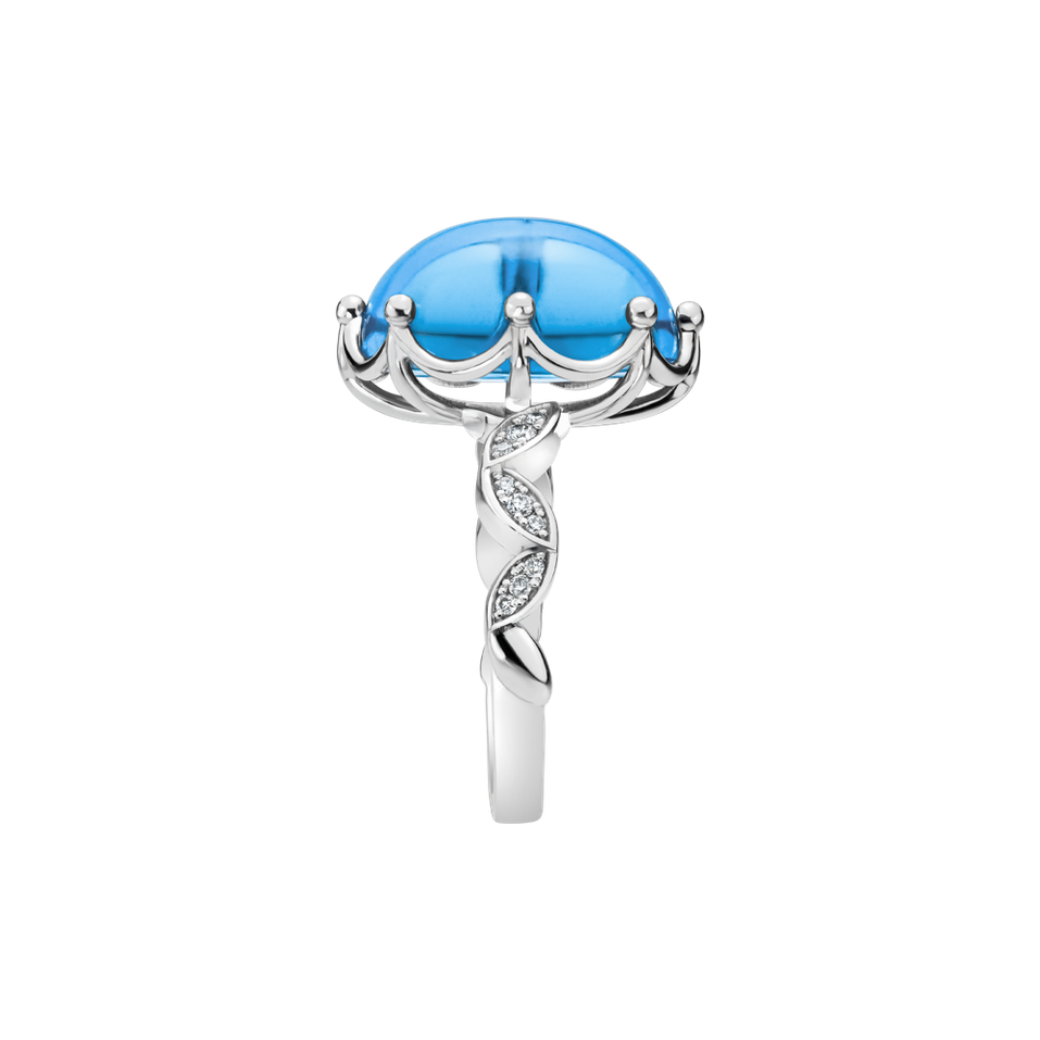 Diamond ring with Topaz Ocean Ceremony