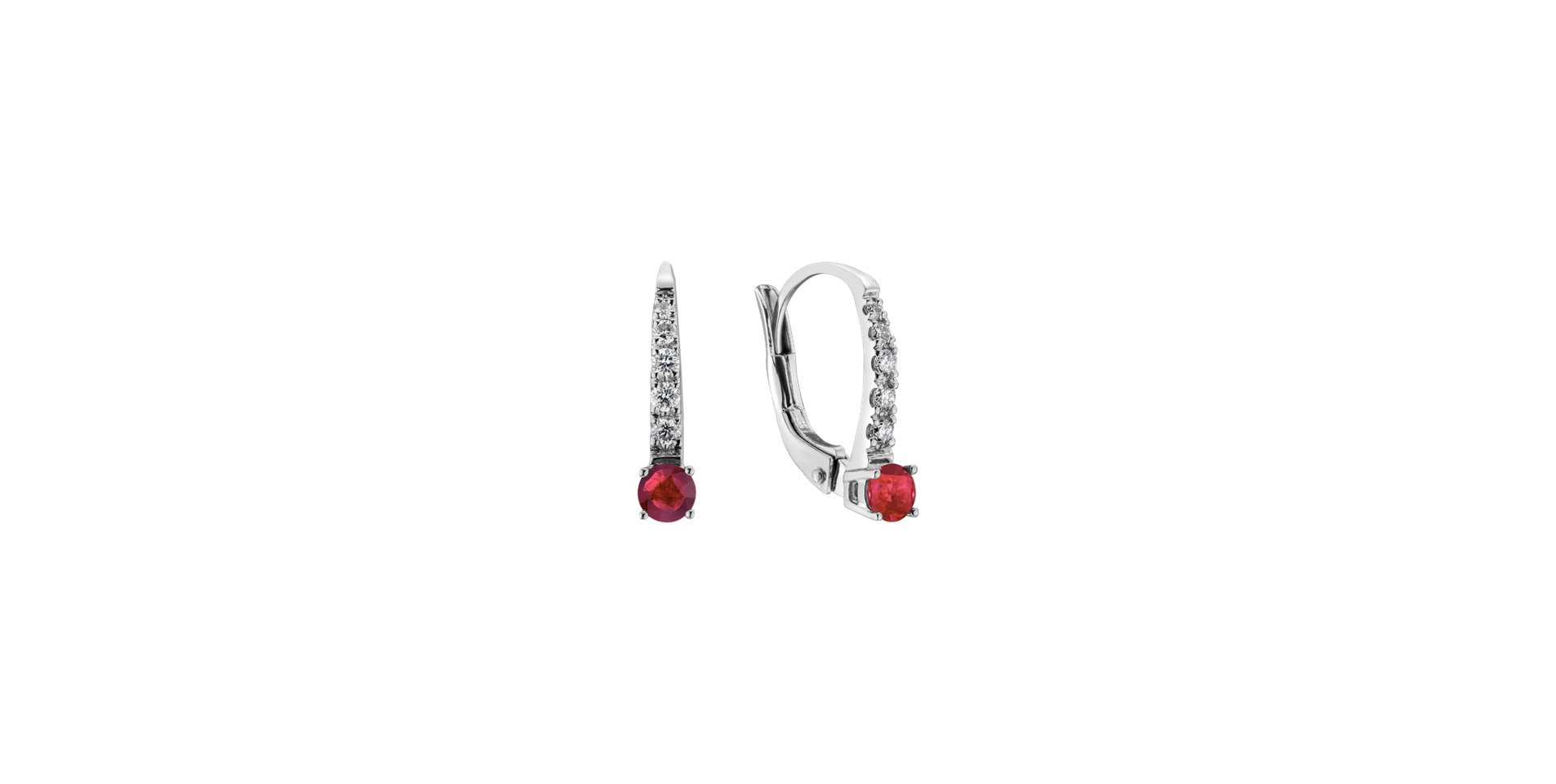 Diamond earrings with Ruby Fairytale Gentility