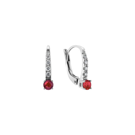 Diamond earrings with Ruby Fairytale Gentility