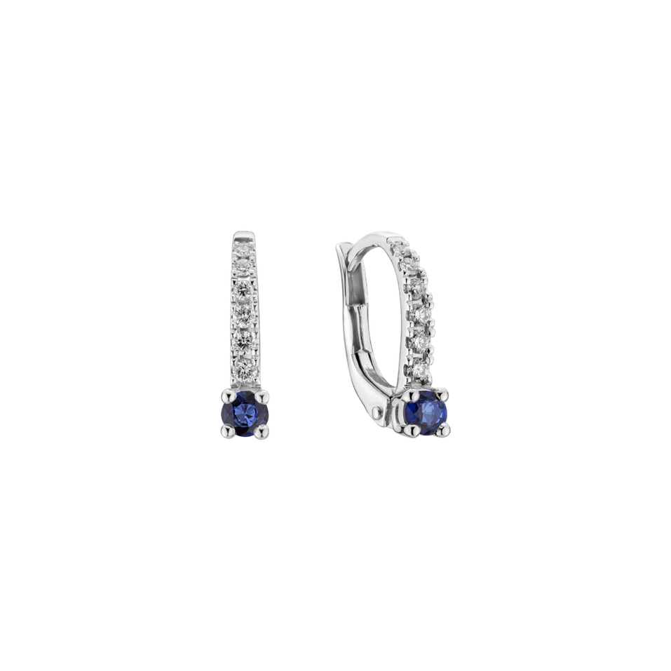Diamond earrings with Sapphire Fairytale Gentility