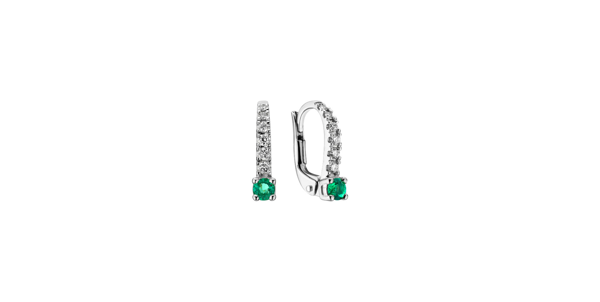 Diamond earrings with Emerald Fairytale Gentility