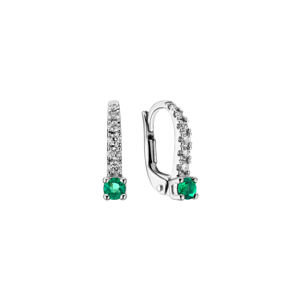 Diamond earrings with Emerald Fairytale Gentility
