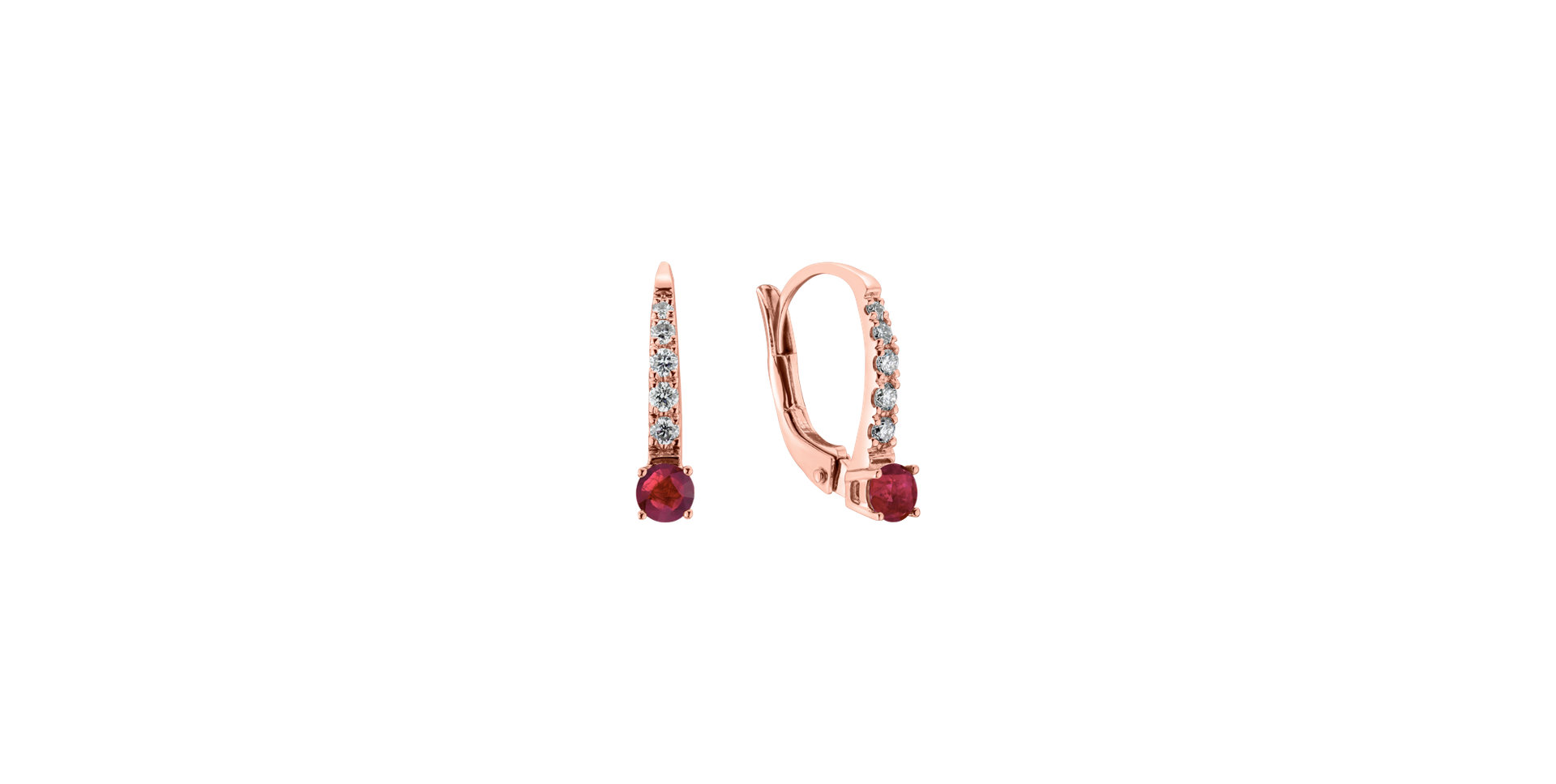 Diamond earrings with Ruby Fairytale Gentility