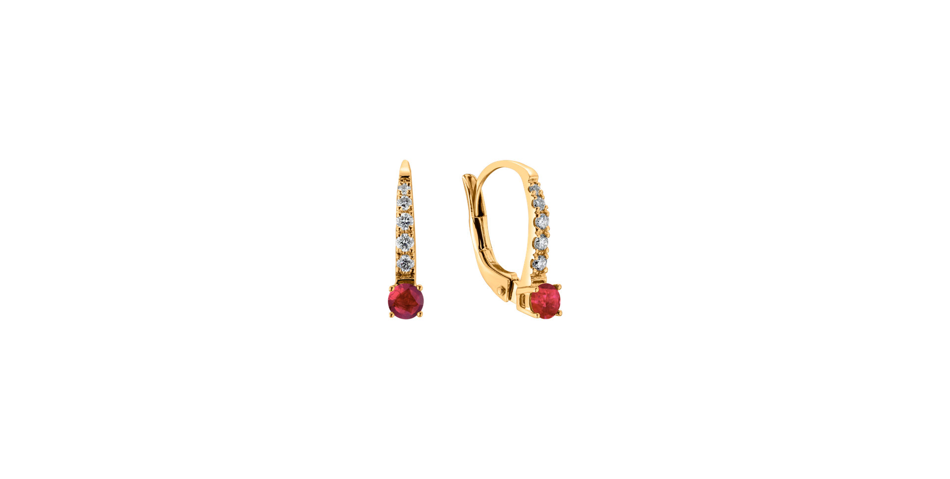 Diamond earrings with Ruby Fairytale Gentility
