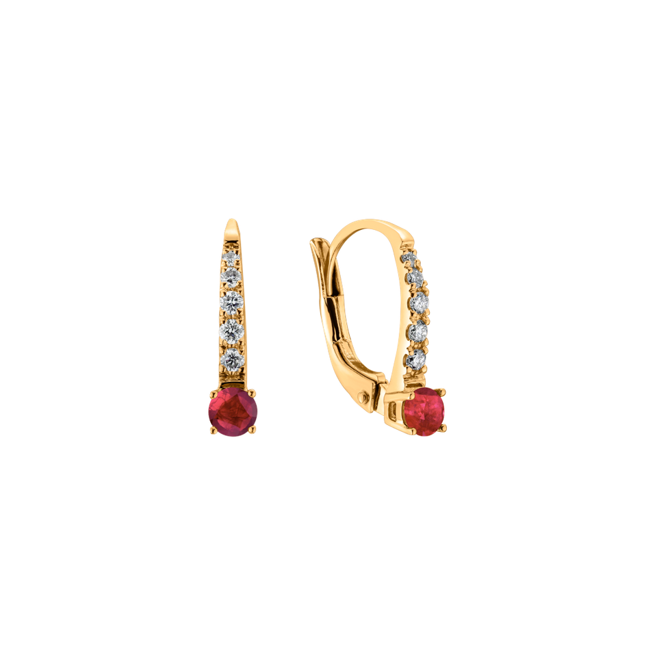 Diamond earrings with Ruby Fairytale Gentility