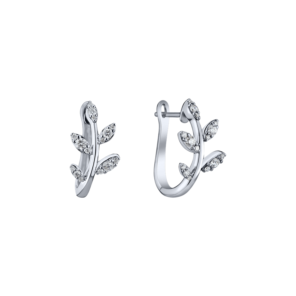 Diamond earrings Frozen Leaf