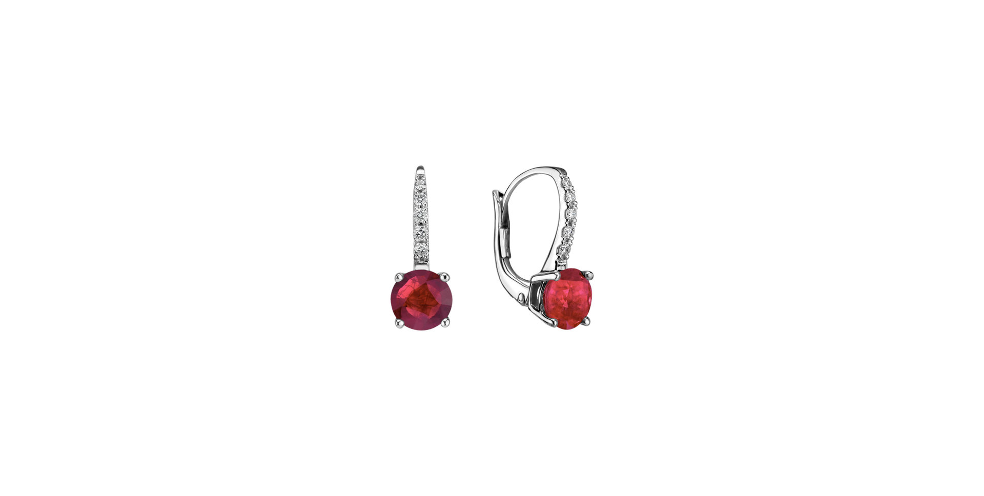 Diamond earrings with Ruby Fairytale Gentility