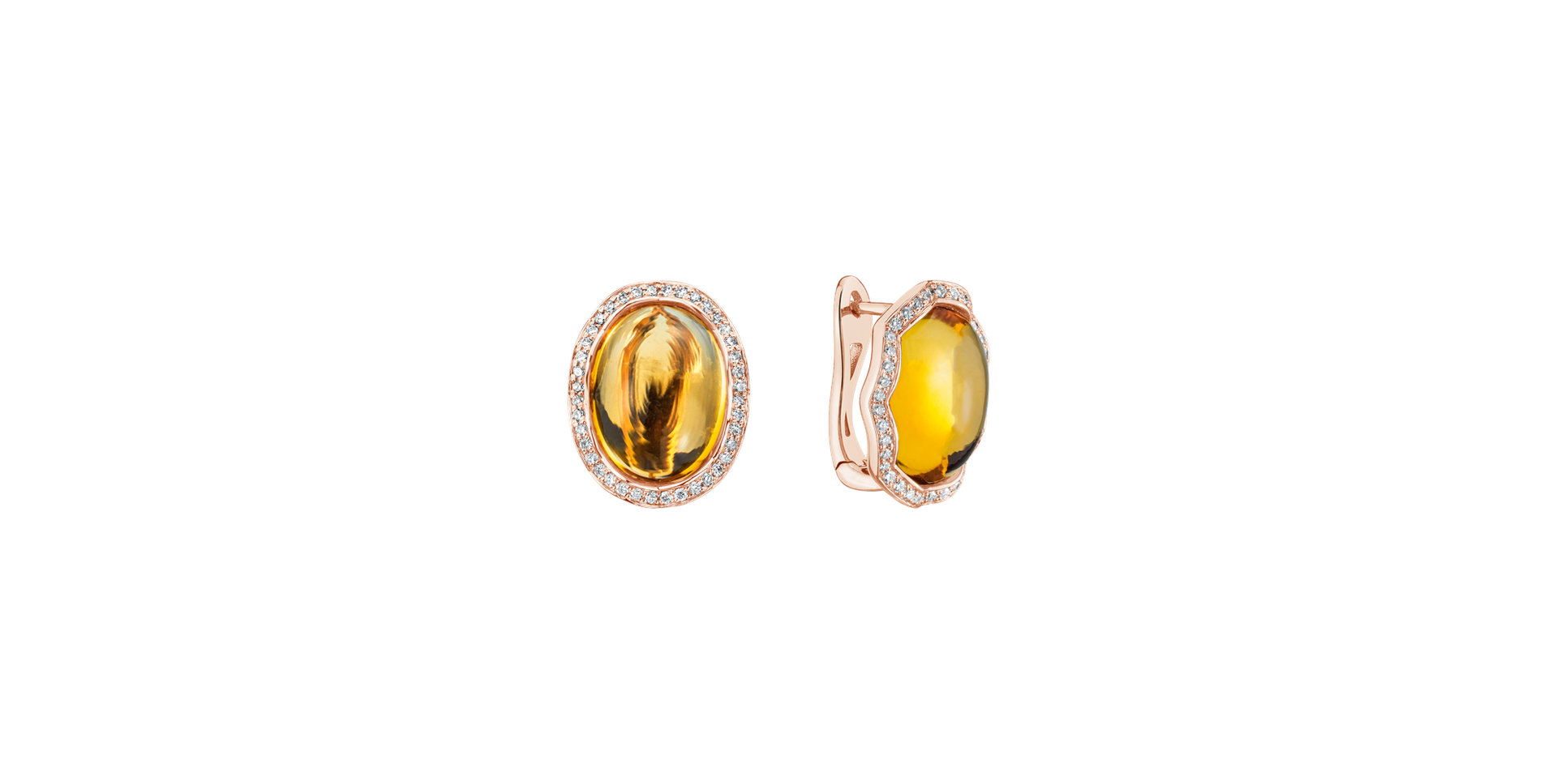 Diamond earrings with Citrine Unwavering Heart