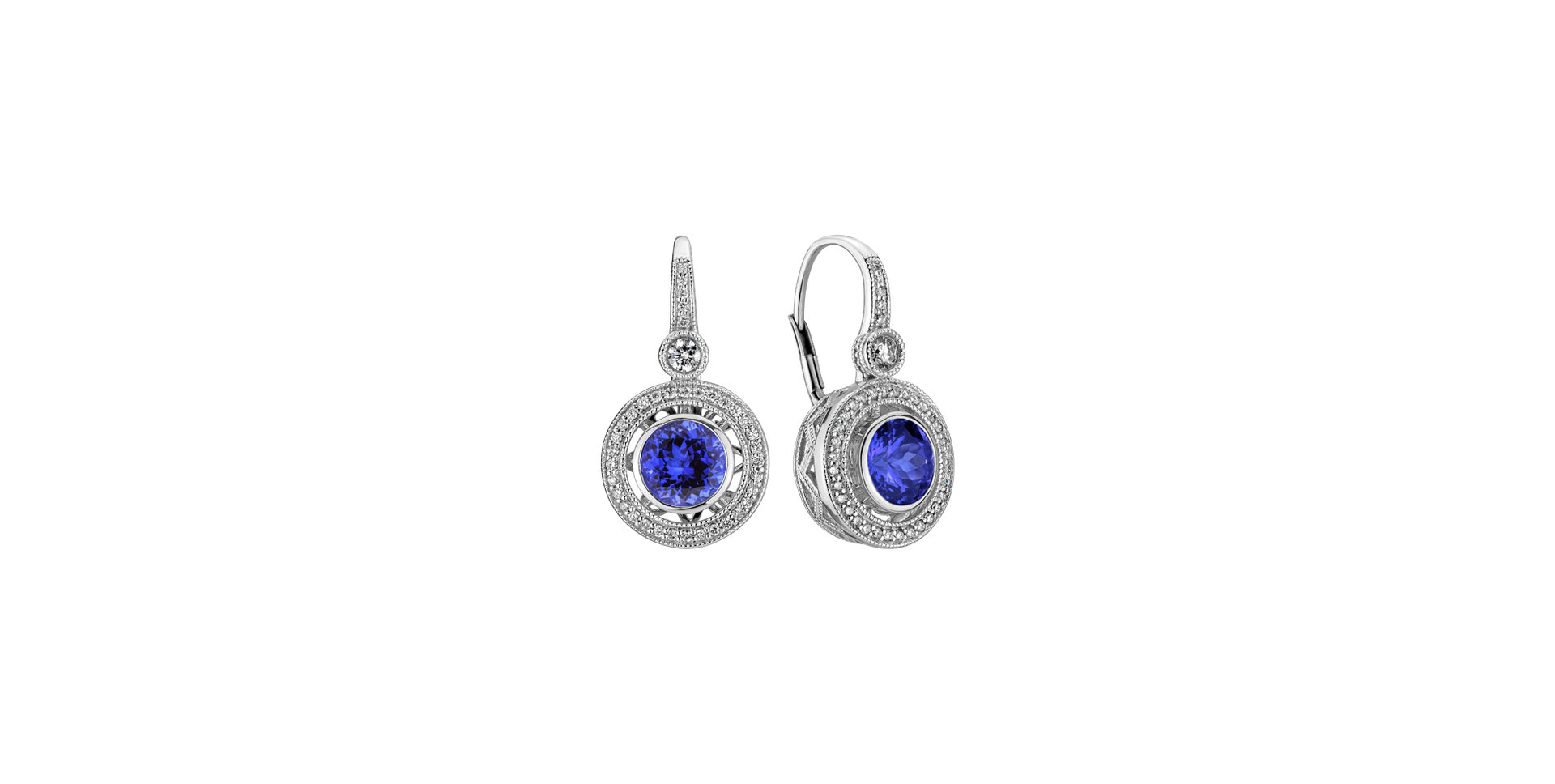 Diamond earrings with Tanzanite Monarch Love
