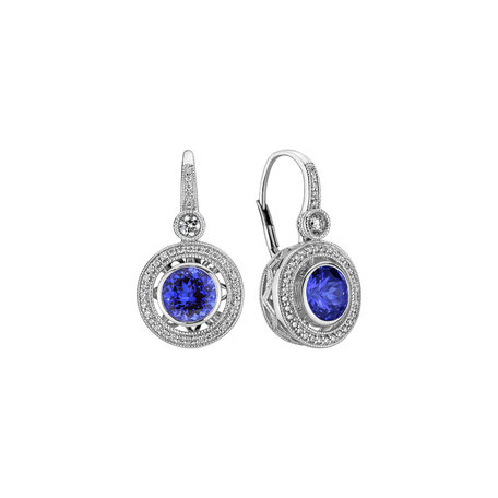 Diamond earrings with Tanzanite Monarch Love