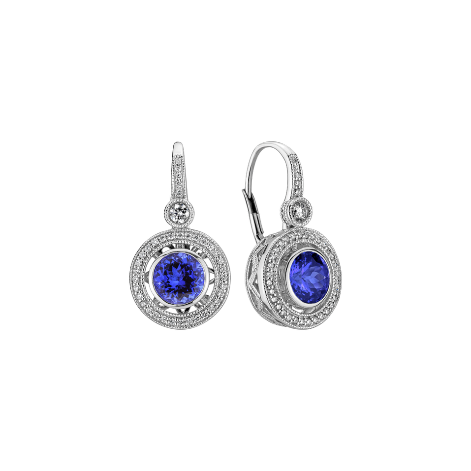 Diamond earrings with Tanzanite Monarch Love