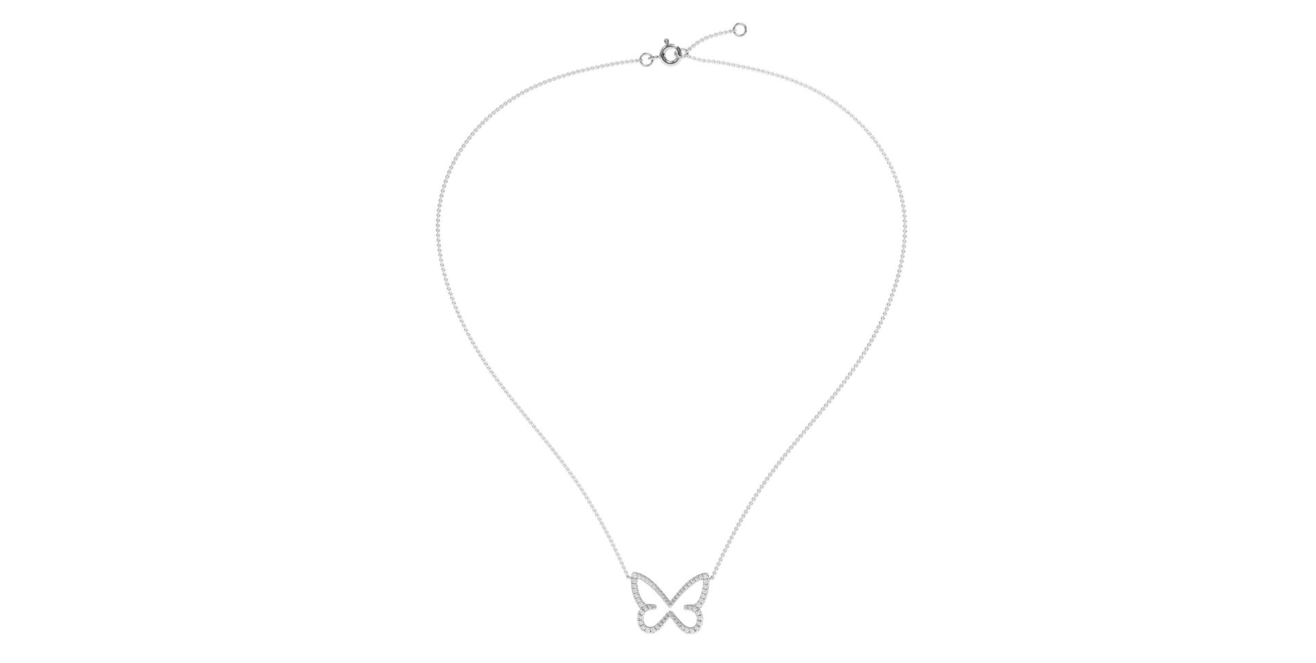 Diamond necklace Shiny Butterfly